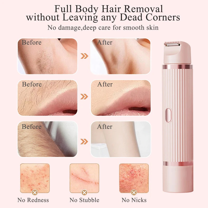 Women'S Painless Electric Shaver Portable Body Hair Trimmer Epilator for Whole Body Skin Care Flawless Shaving Device